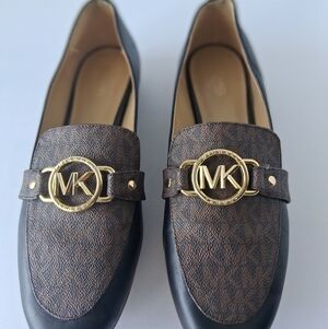 Michael Kors Brown Logo MK Circle Loafers
